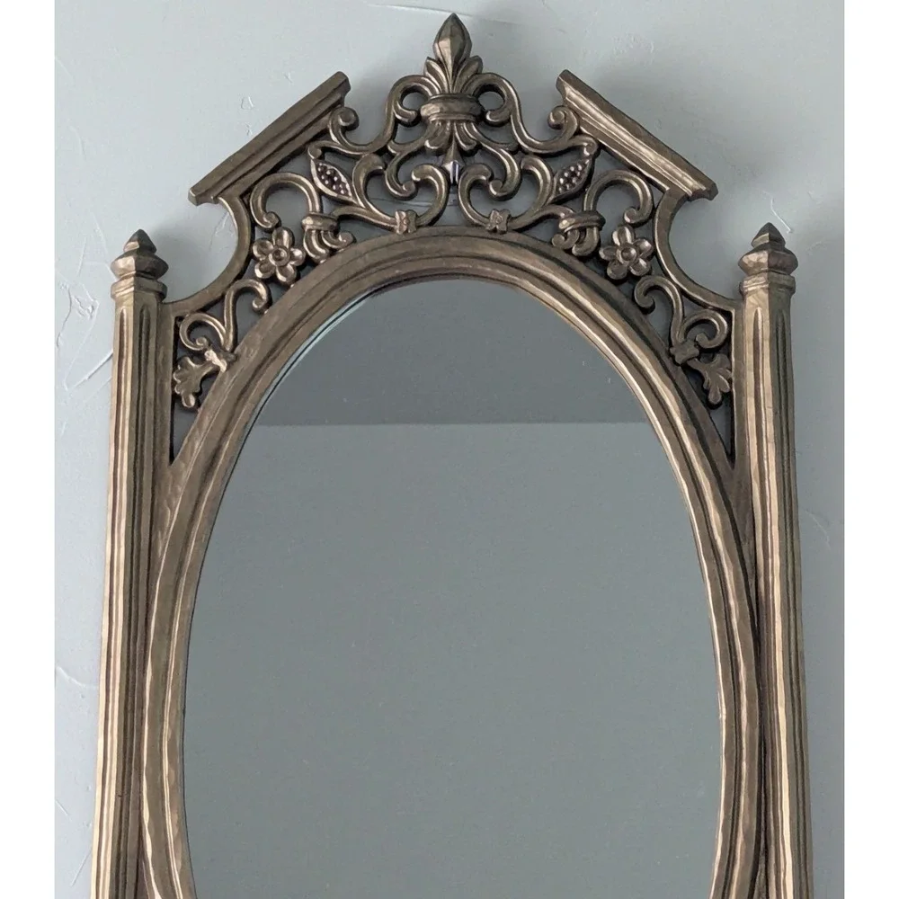 Vintage Syroco Gilted Mirror #5112 Hollywood Regency 1965 Scrolls & Floral Motif